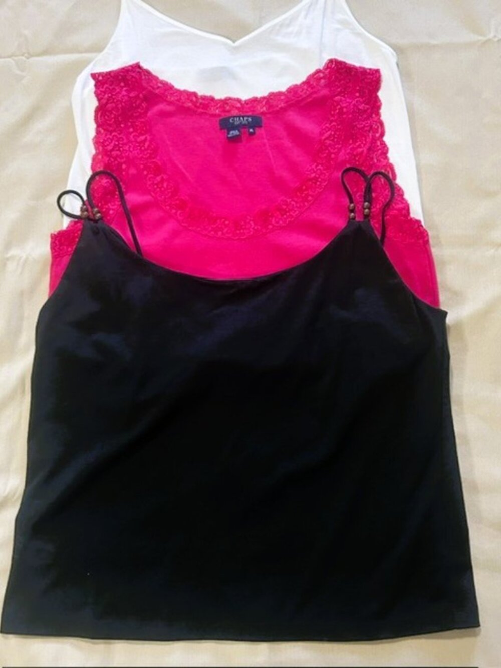 Camis Tank Bundle XL White Pink Black Read